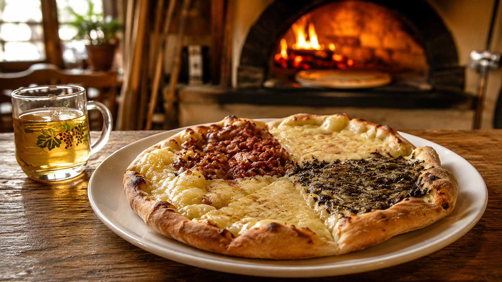 Dünnele essen im Kranz in Liggeringen bei schlechtem Wetter am Bodensee