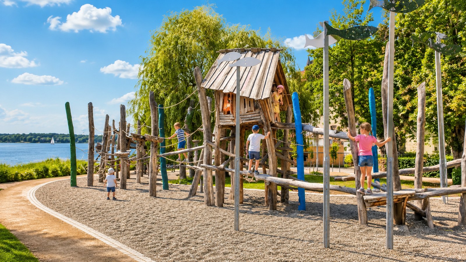 Uferpark Überlingen mit kostenlosem Seezugang und Spielplatz