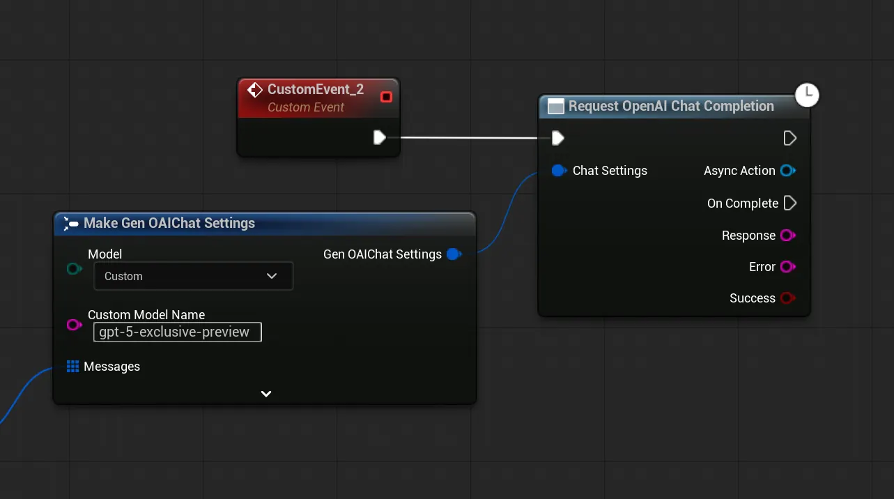 Using a custom model in Blueprint