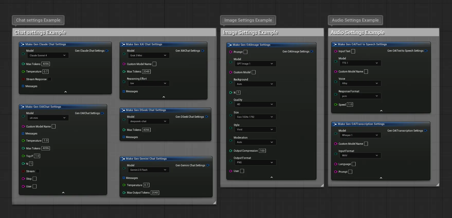 Settings Struct Example