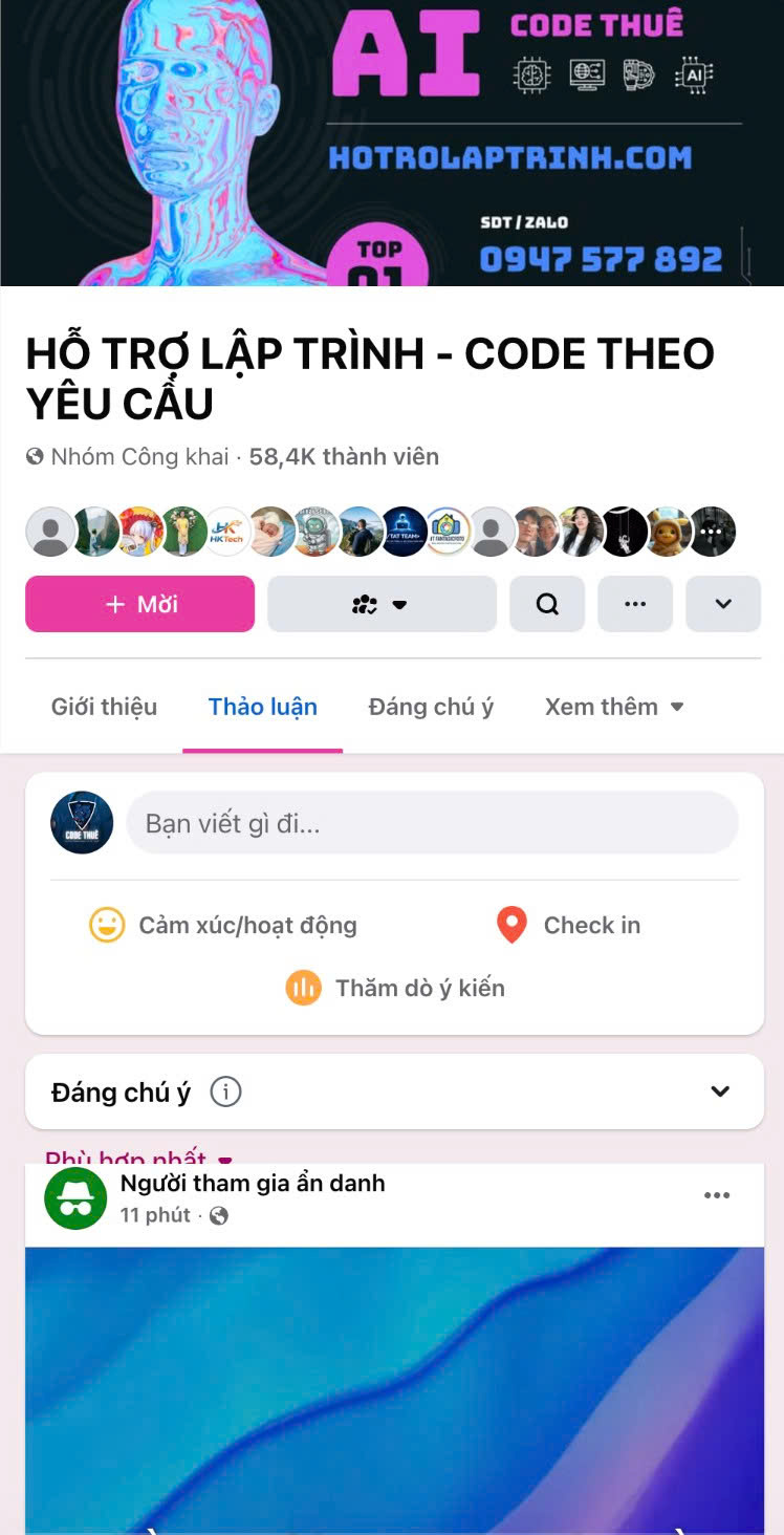 Nhóm Cộng Đồng Code Thuê