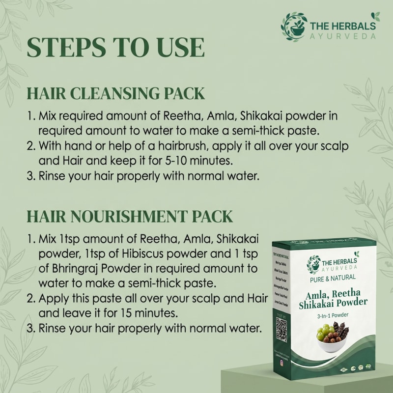 Organic Amla Reetha Shikakai 3-in-1 Hair Growth Powder thumbnail 3
