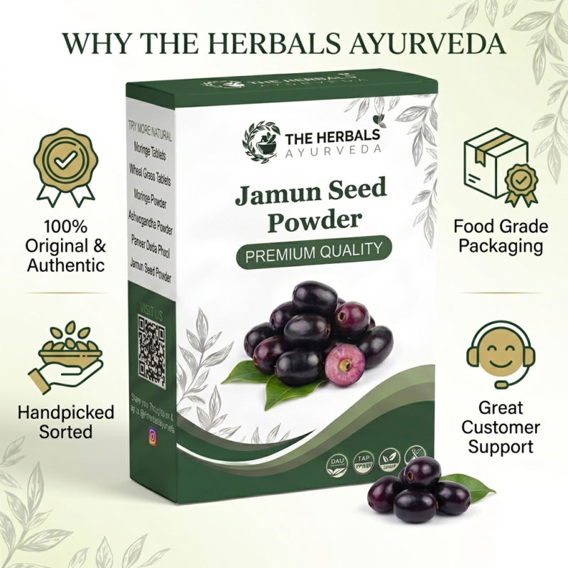 Jamun Seed Powder for Blood Sugar & Digestion thumbnail 1