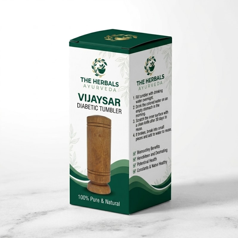 Buy The Herbals Ayurveda 100% Natural Vijaysar Wood Tumbler | Supports Natural Glucose Metabolism online - Pure Ayurvedic Quality