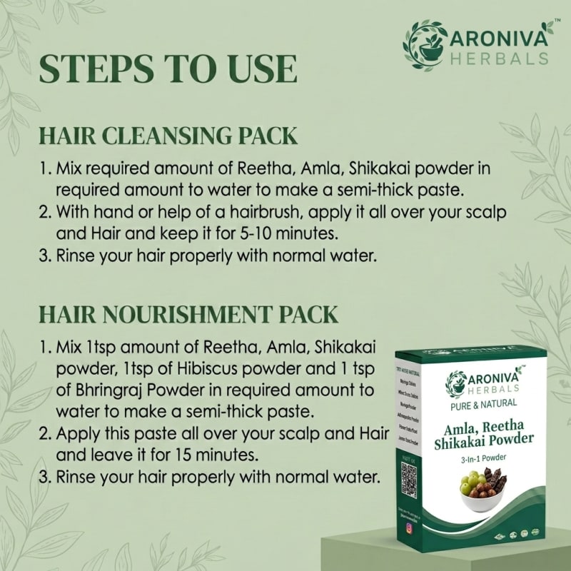 Organic Amla Reetha Shikakai 3-in-1 Hair Growth Powder thumbnail 3