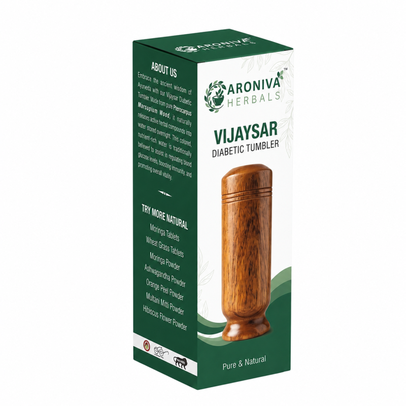 Buy Aroniva Herbals 100% Natural Vijaysar Wood Tumbler | Supports Natural Glucose Metabolism online - Pure Ayurvedic Quality