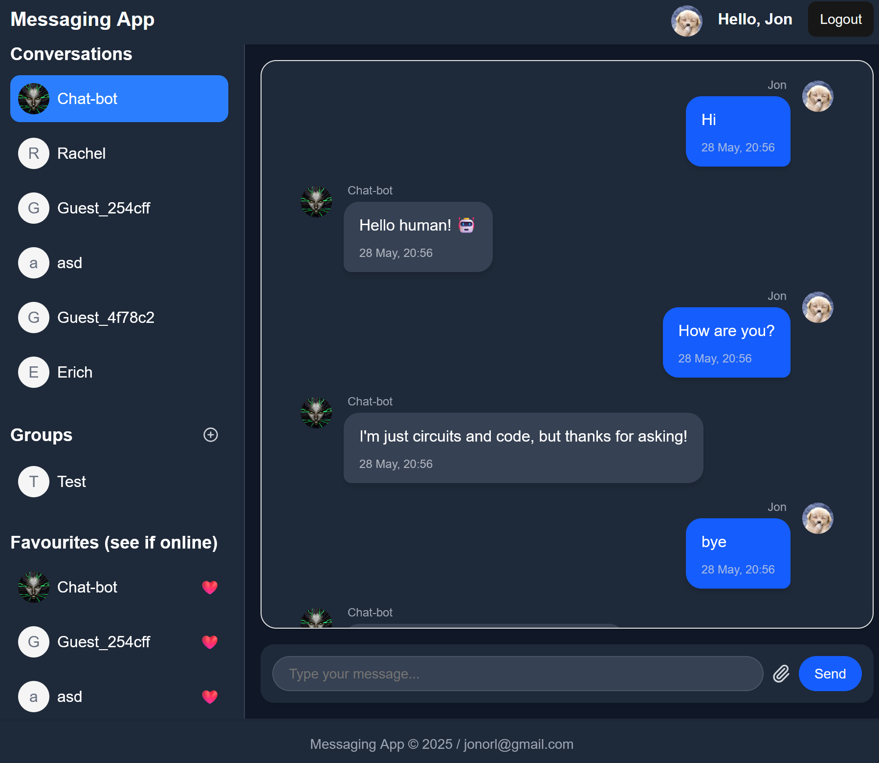 Screenshot of my Blog Application Blog App Screenshot