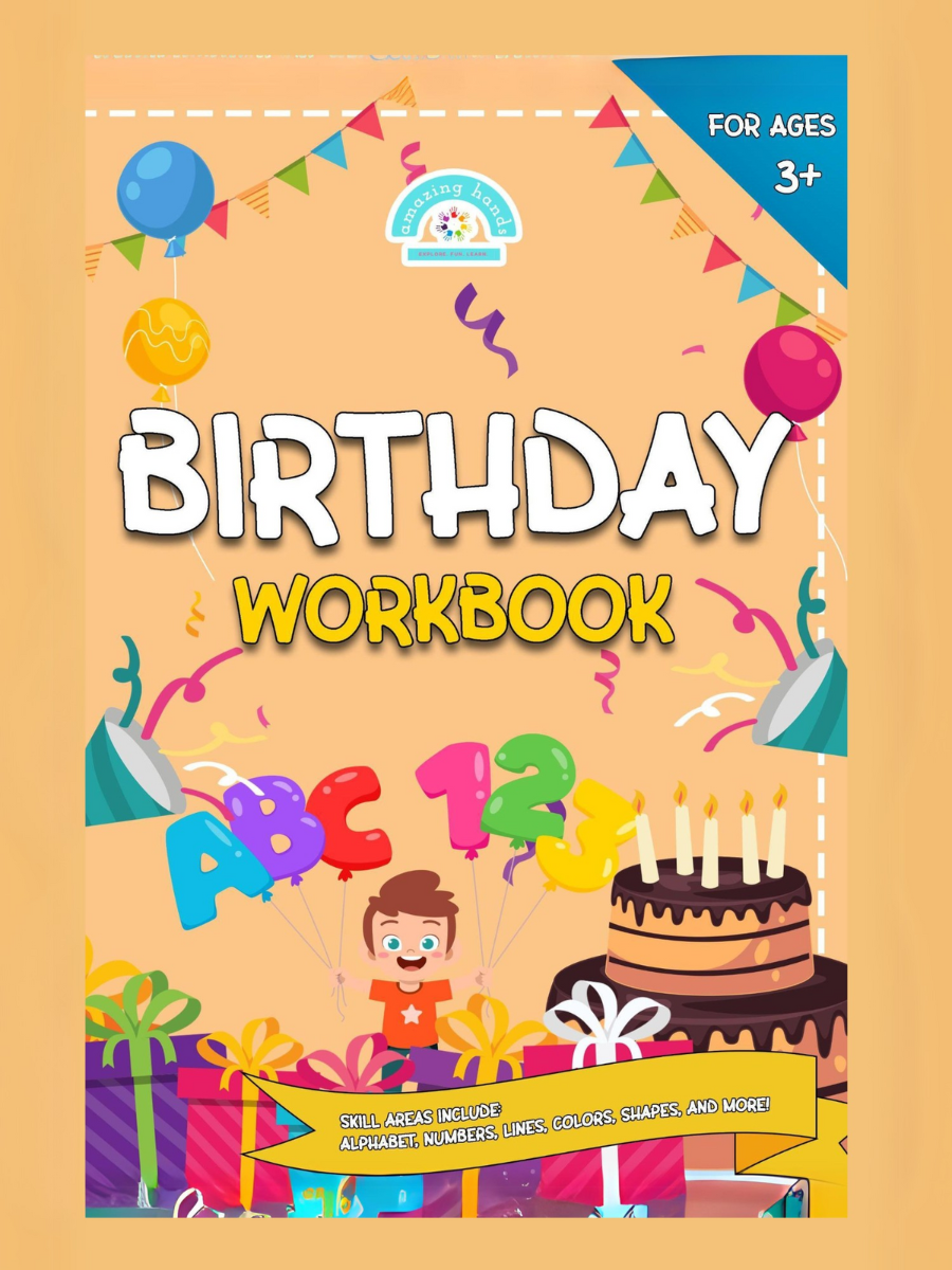 Birthday Workbook for 3 years old above