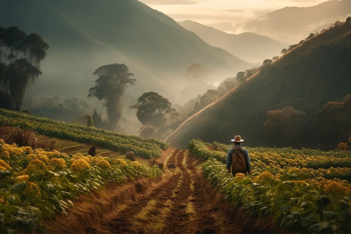 Eje Cafetero coffee plantation misty mountains Salento Colombia