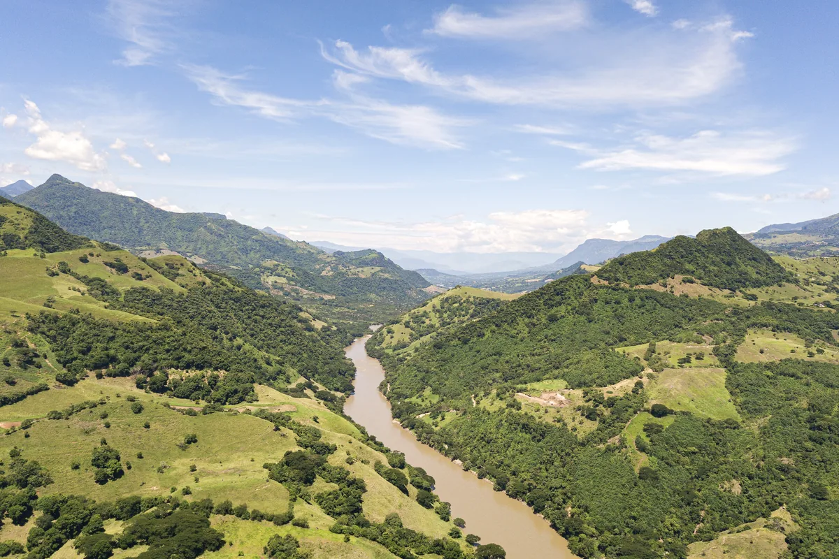Combeima canyon Ibague Colombia river green tropical landscape