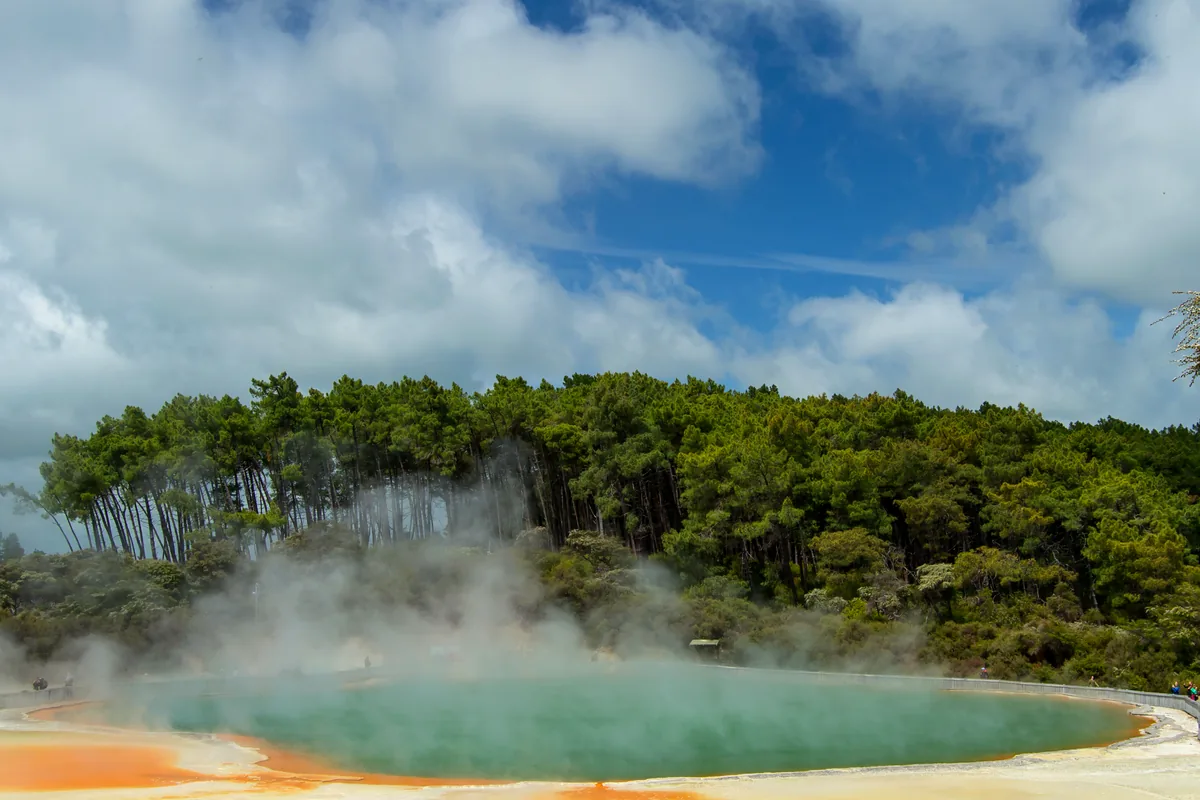 thermal pools volcanic hot springs Andes mountains Colombia steam natural landscape