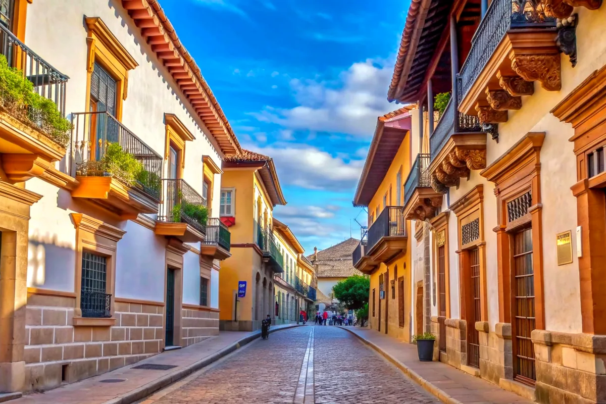 Cali Colombia San Antonio neighborhood colorful colonial houses street view