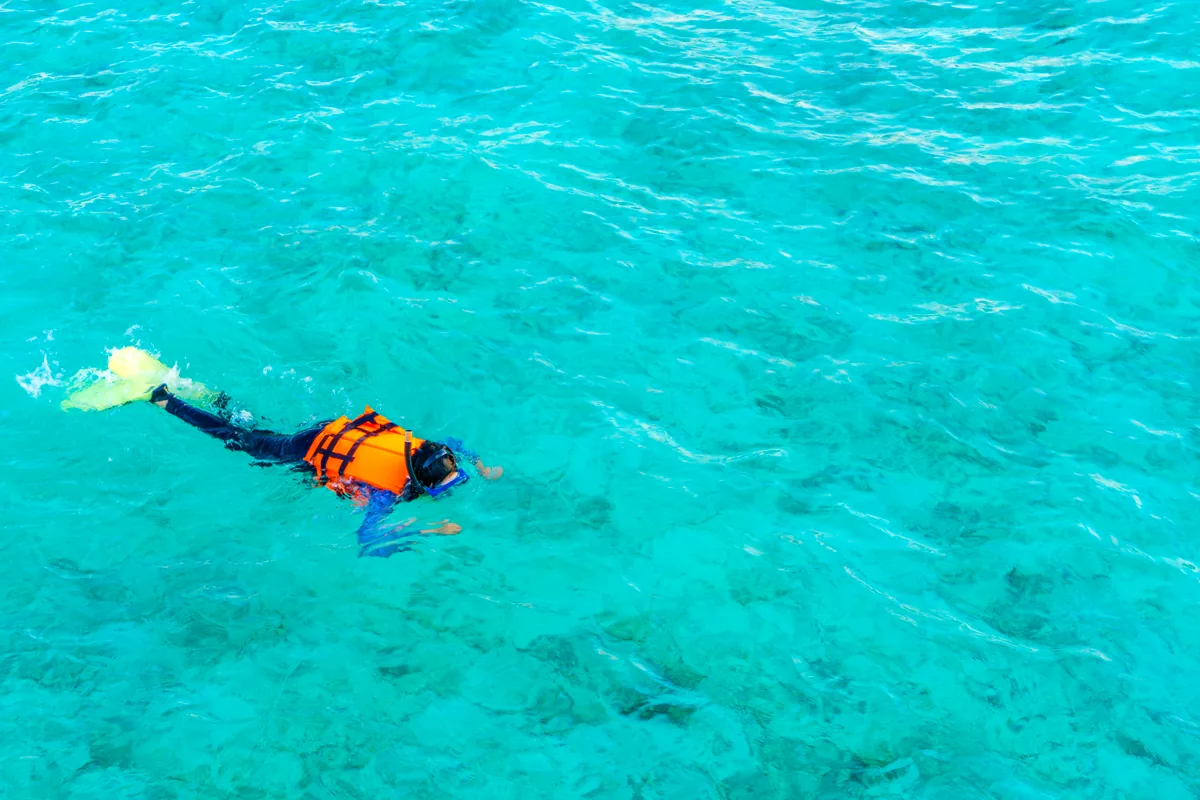 San Andres Colombia snorkeling coral reef tropical fish clear turquoise water
