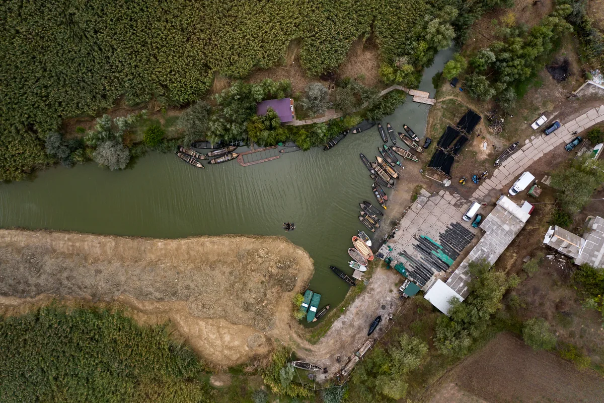Puerto Nariño Amazonas Colombia aerial view river village