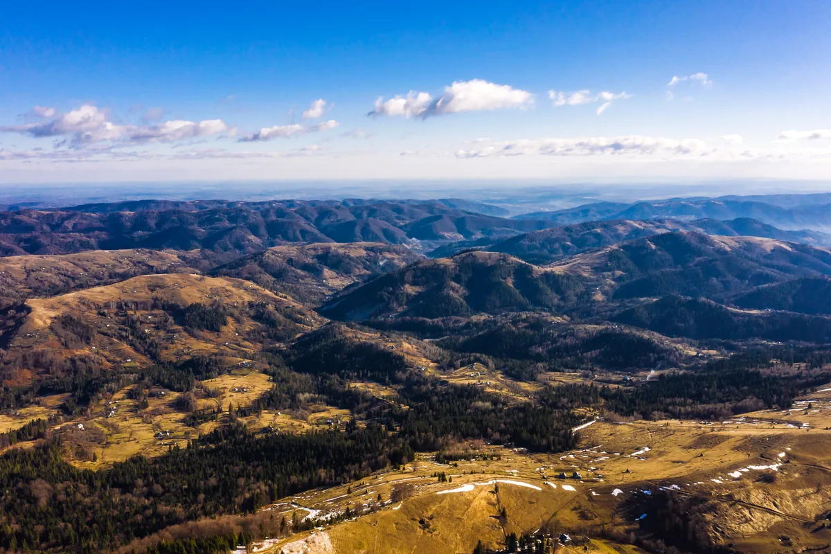 Cerro Monserrate Bogota aerial view city skyline Andes mountains