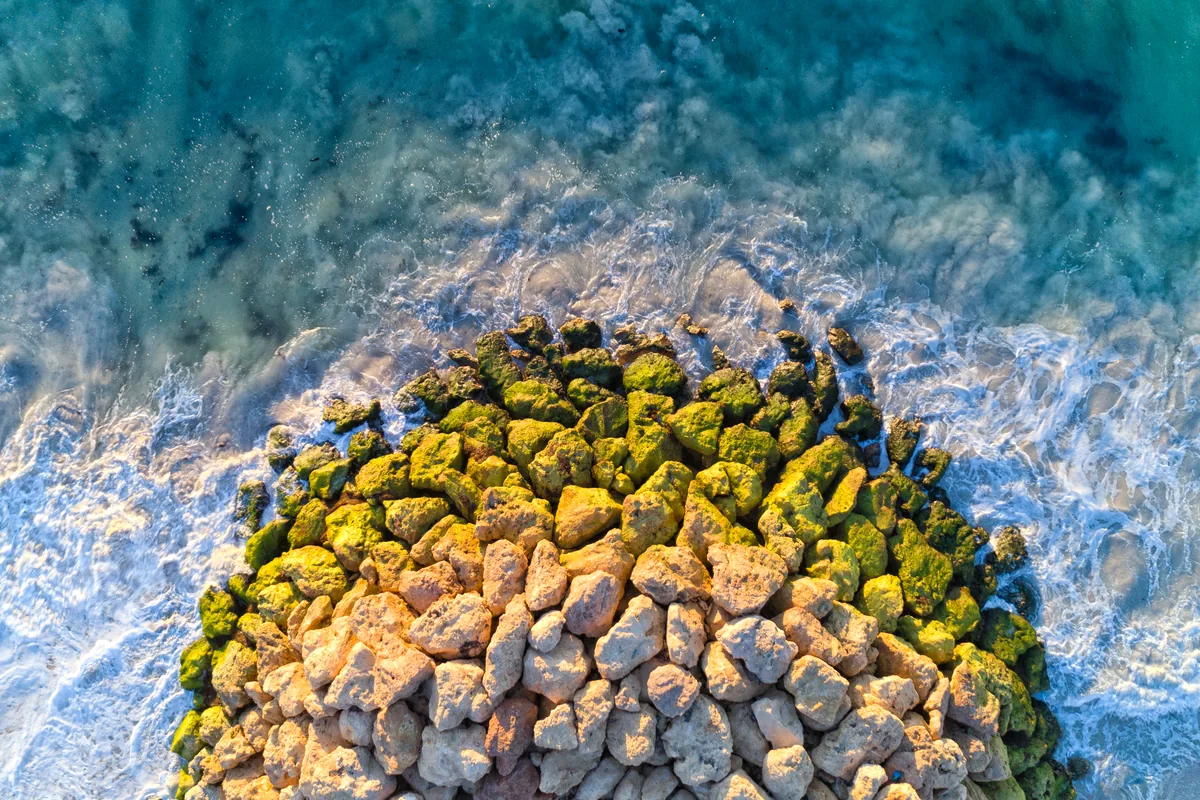 San Andres Colombia sea of seven colors aerial view turquoise water coral reef