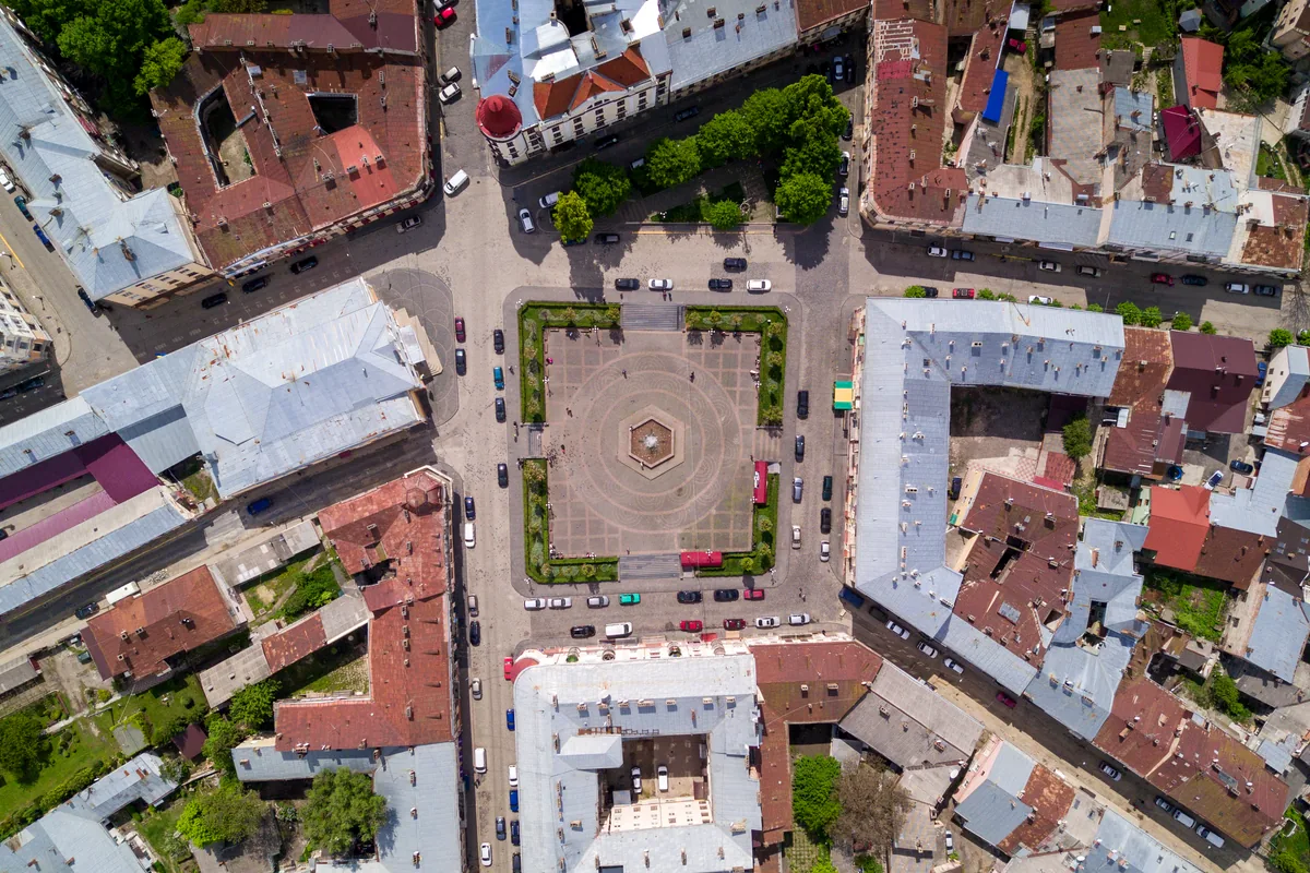 Santa Marta Colombia historic cathedral colonial streets aerial view