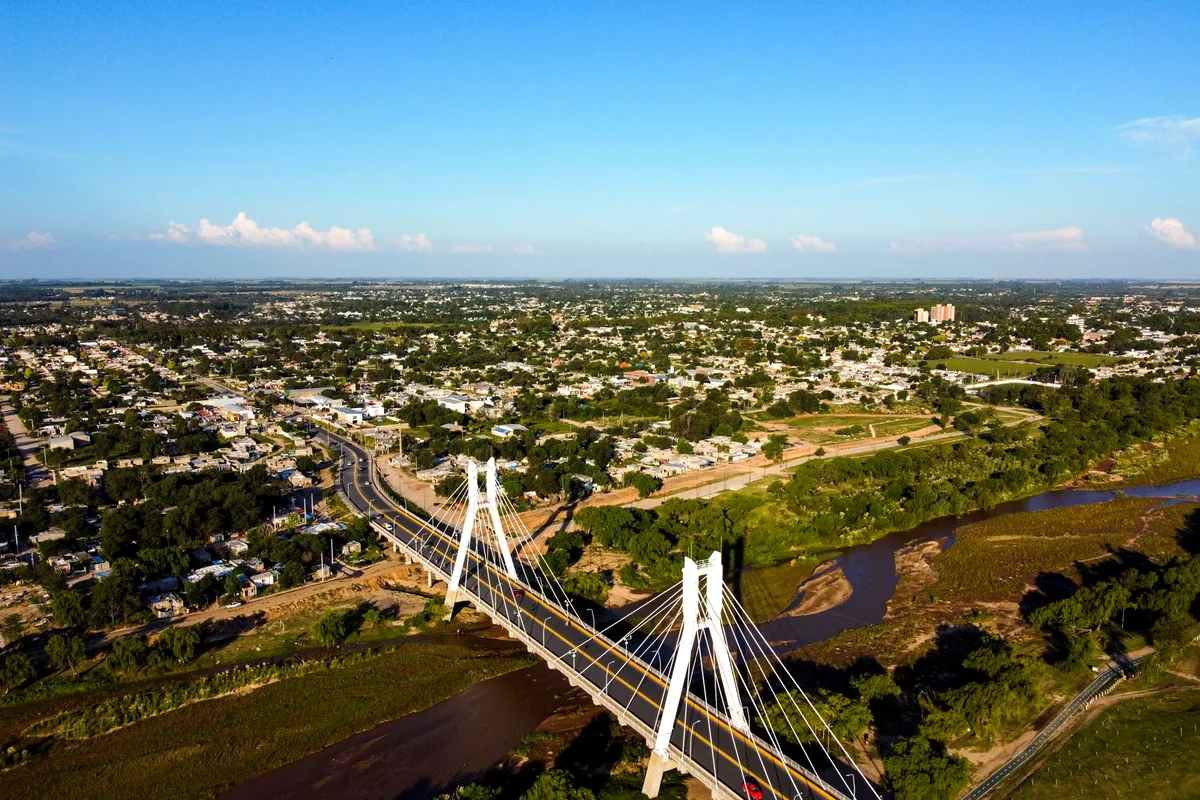 Colombia Mompox colonial town river sunset aerial view