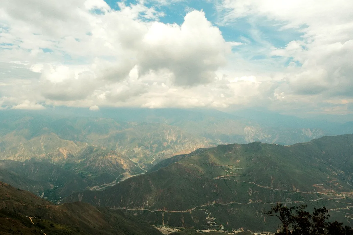 Chicamocha Canyon Santander Colombia aerial view dramatic dry landscape gorge