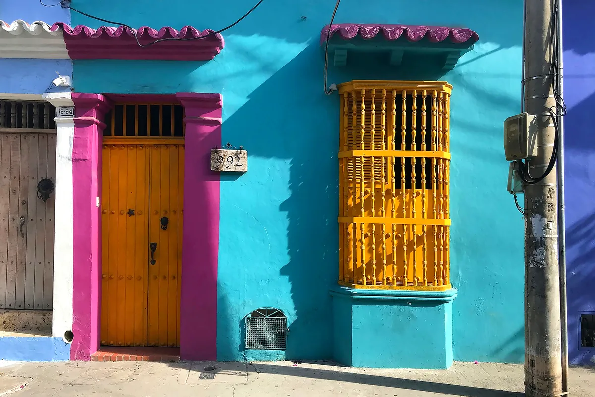 Santa Marta Colombia historic center colonial buildings colorful