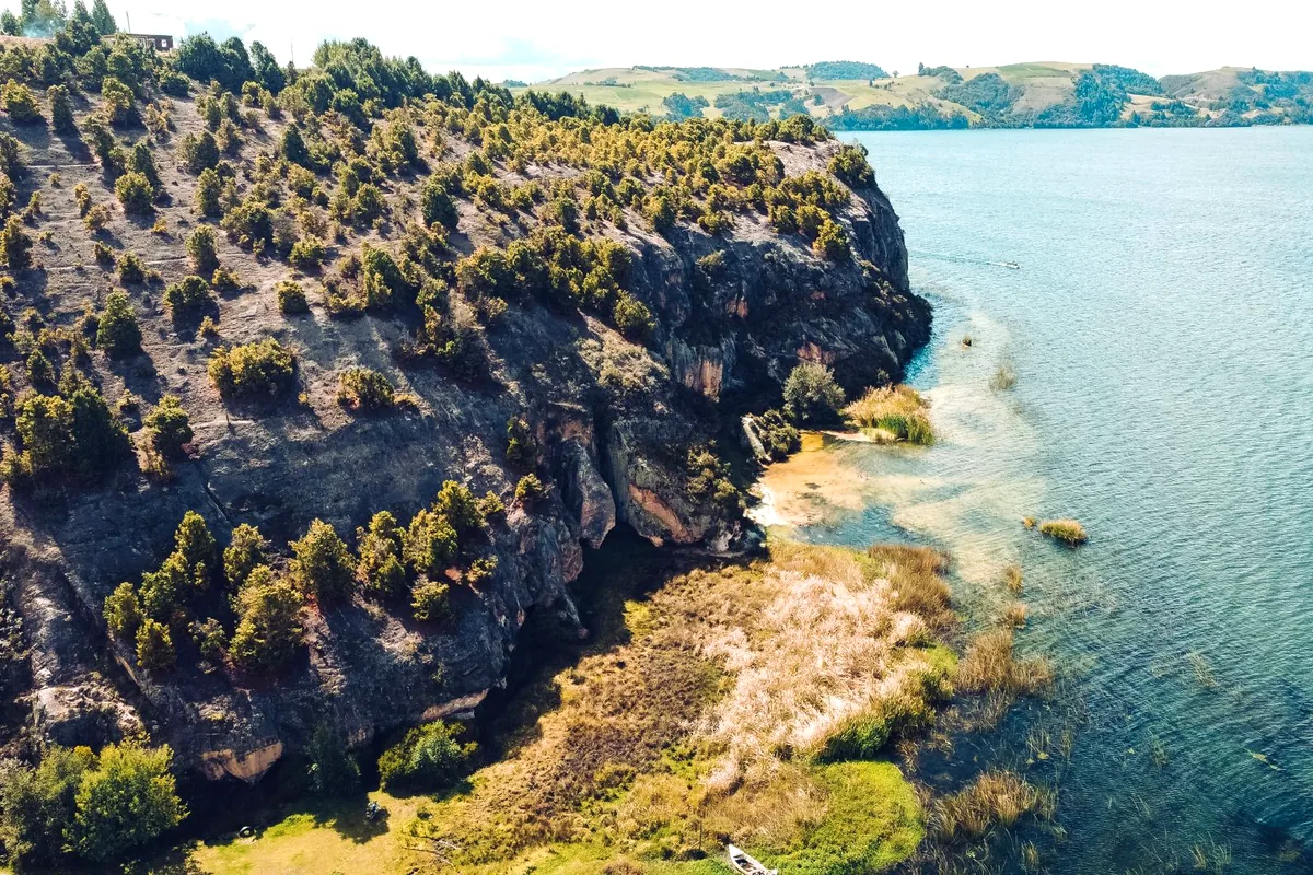 Laguna de Fuquene Boyaca wetland birds aerial view Colombia