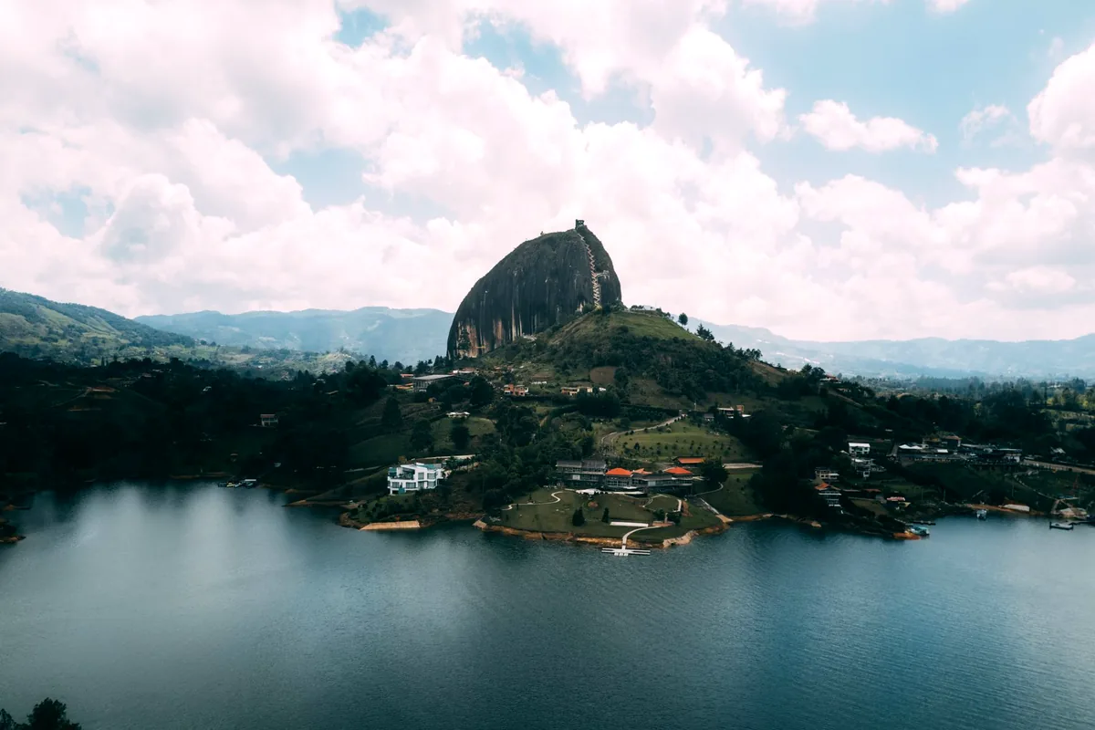 La Piedra del Peñol Guatapé Colombia granite monolith stairs reservoir panoramic view