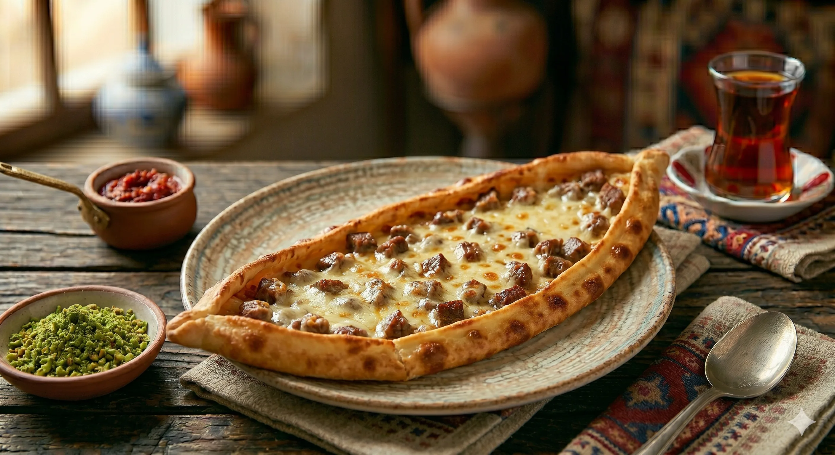 Kuşbaşılı Kaşarlı Pide