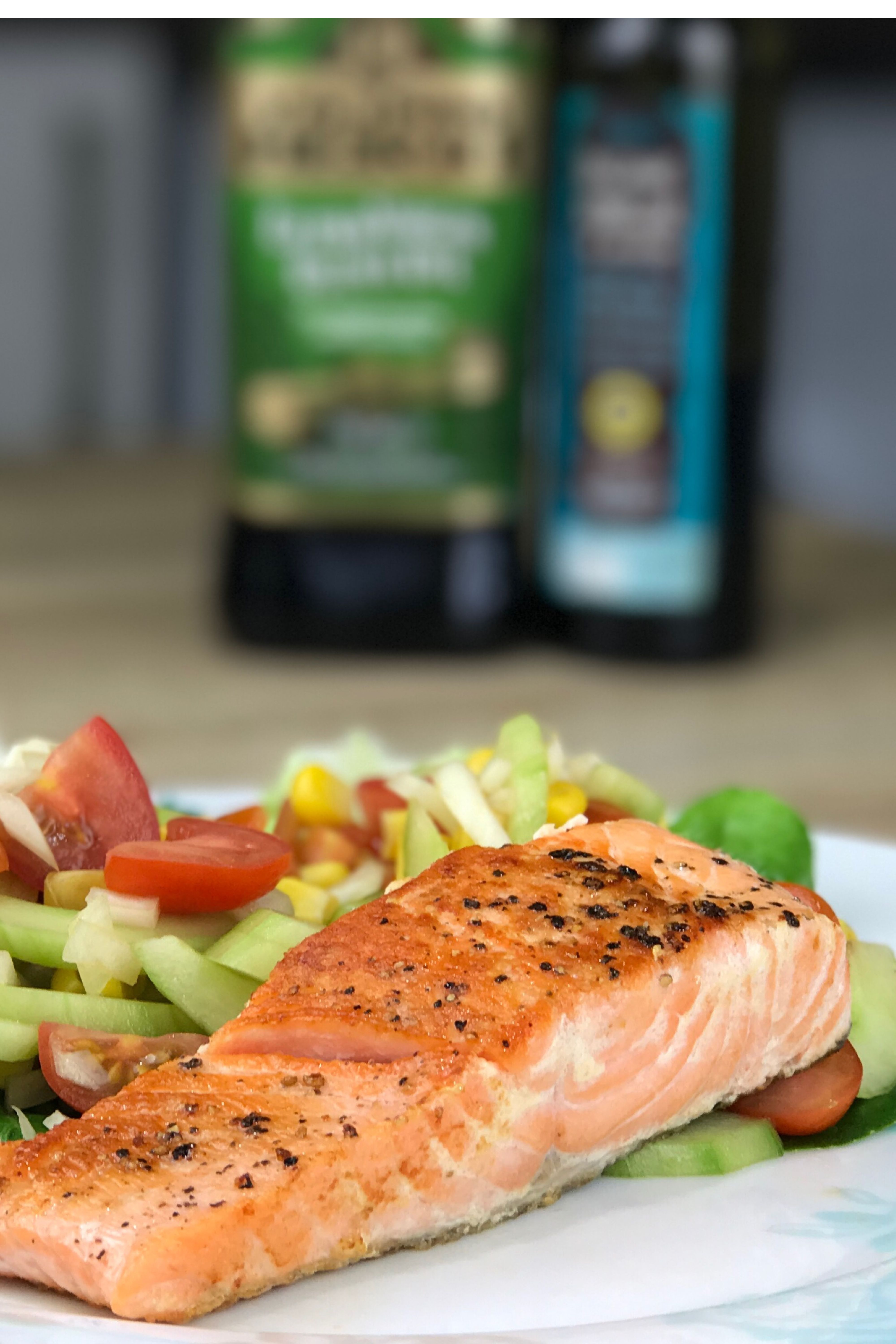 Pan Fried Salmon on a Salad Bed