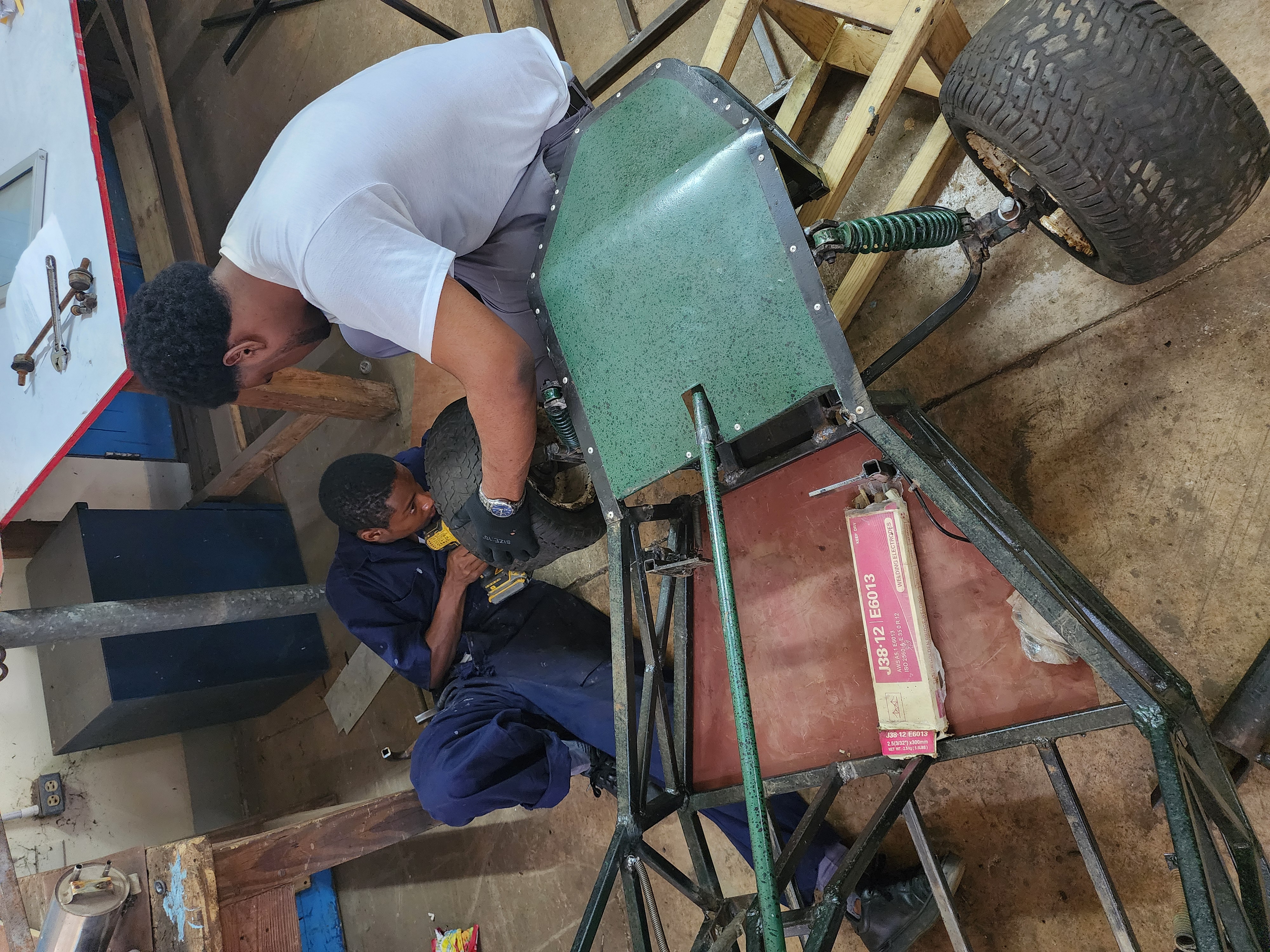 Carlanvi Roberts at a go-kart track in Jamaica