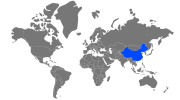 China on the world map