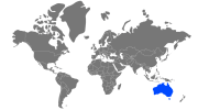 Australia on the world map