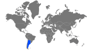 Argentina on the world map