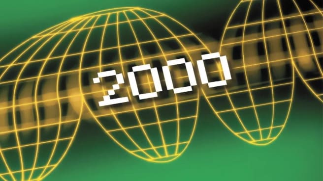 The number 2000 is on a yellow and green background.