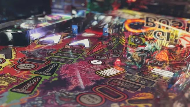 90s colorful pinball game machine.
