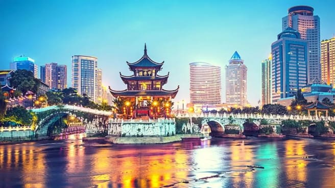 A colorful skyline of Guiyang, China