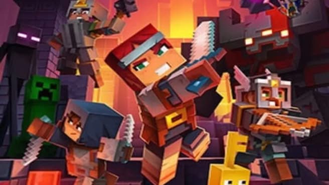 The official Minecraft dungeon game poster.