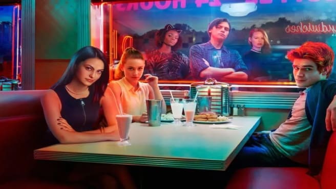 Riverdale characters in the local diner.
