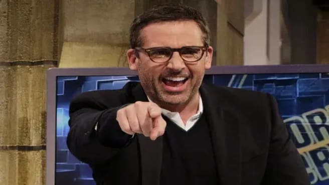 Steve Carell pointing to the camera.