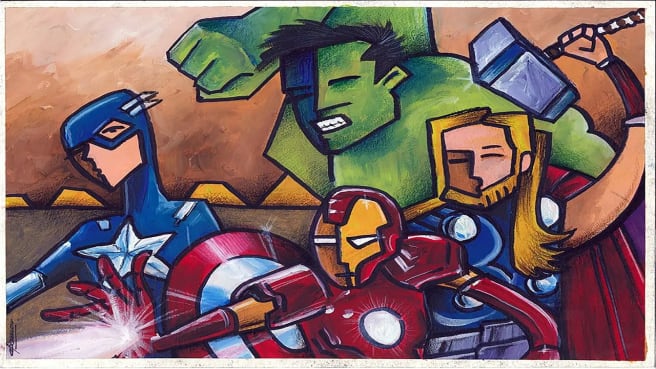 Illustration of the Avengers.