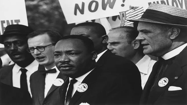 Martin Luter King in his famous "I have a dream" speech that made a change in black history.