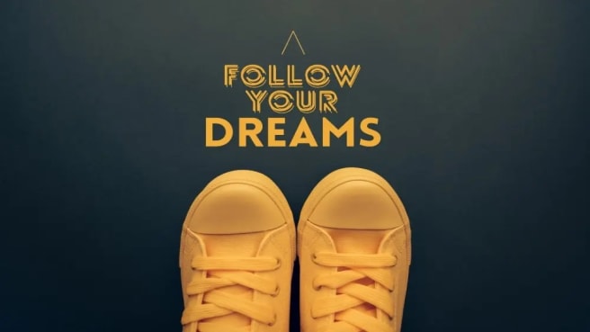 Film quotes in yellow with yellow shoes.