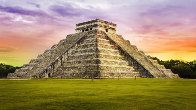 Historic Pyramid Kukulcan temple in Mexico - Mayan civilization.