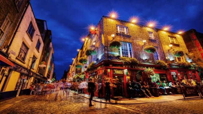 The famous Temple bar in Dublin.