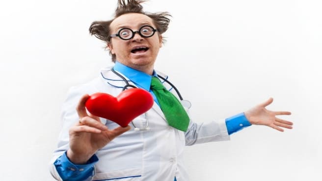A funny, crazy doctor talking about medical terminology.