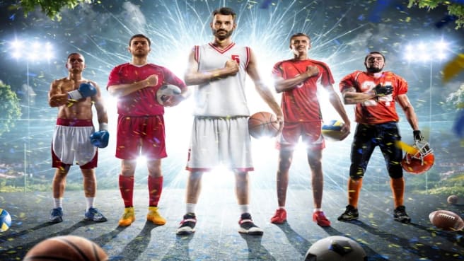 Sports players of basketball, soccer, football, boxing, and more.
