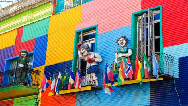 South America - colorful typical building
