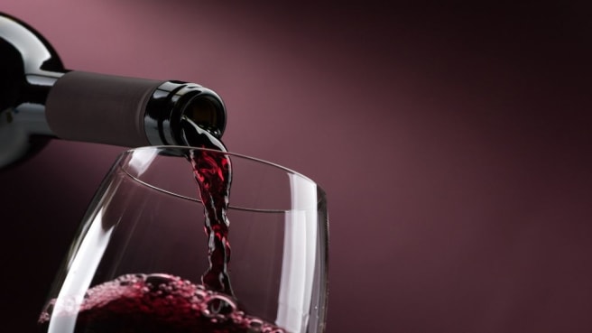Wine bottle and wine glass