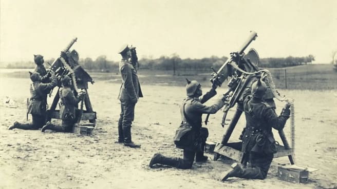 World War 1 - a black and white image taken during a world war 1 battle.