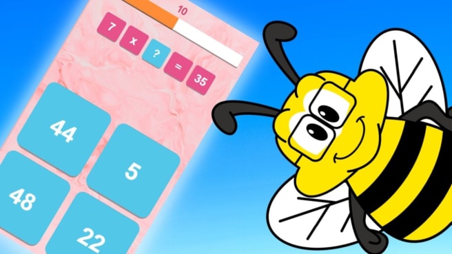 A speed math game online with the quiz beez bee.