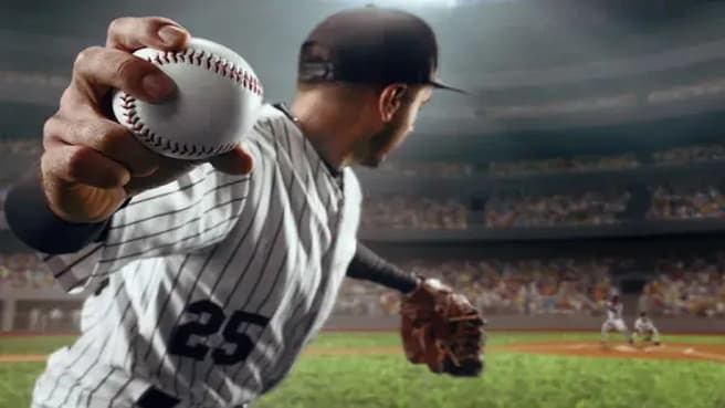 Baseball pitcher throwing the ball.